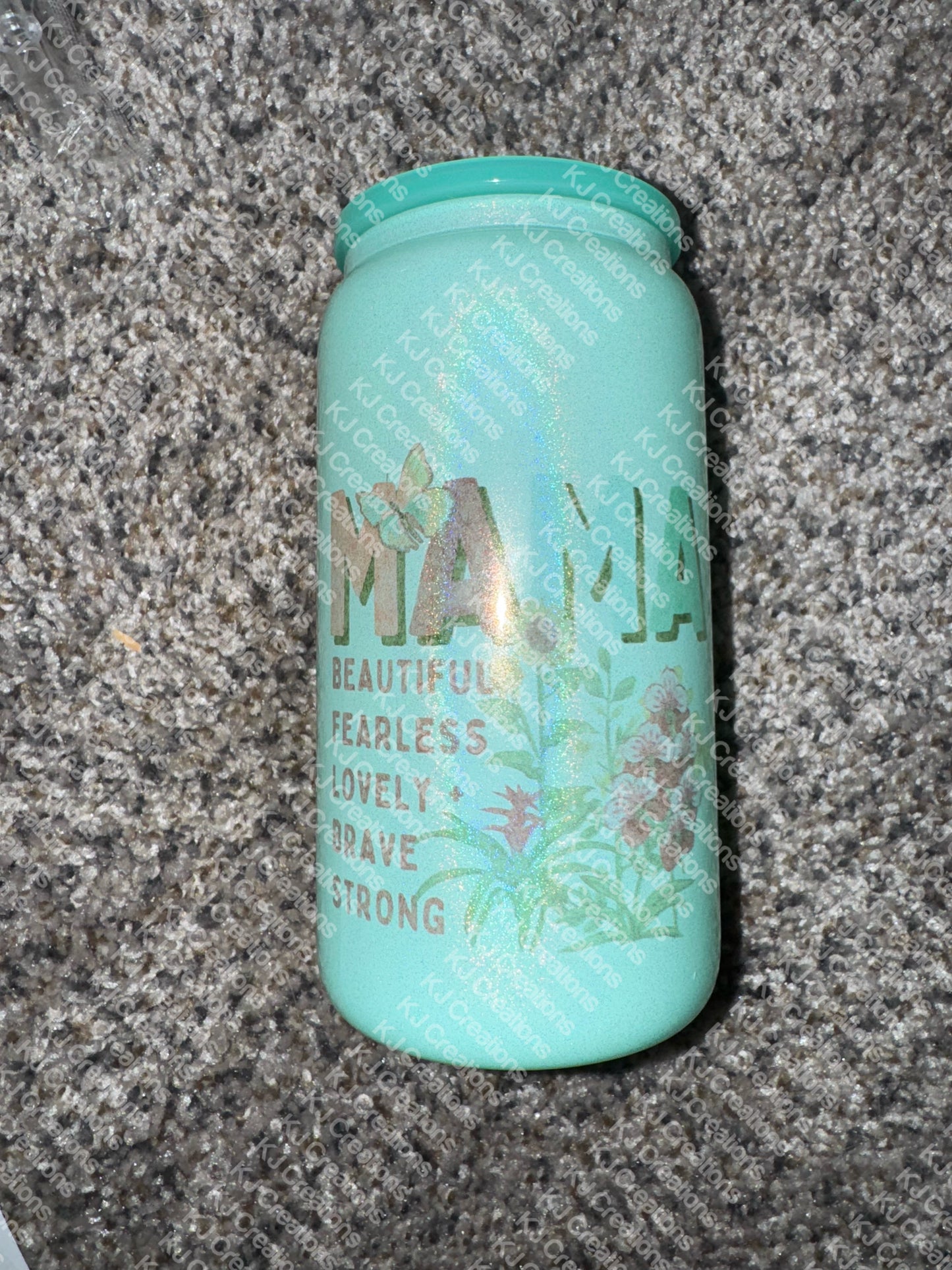 Mama Shimmer glass cup 16oz