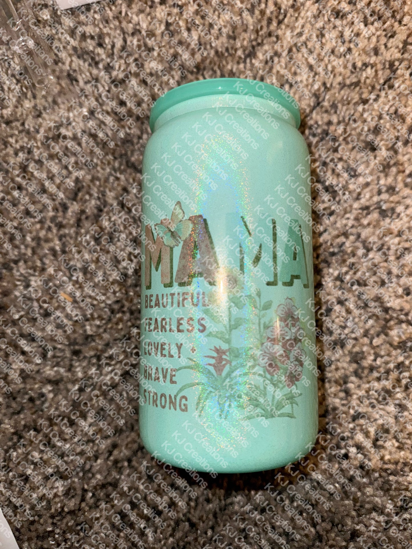 Mama Shimmer glass cup 16oz